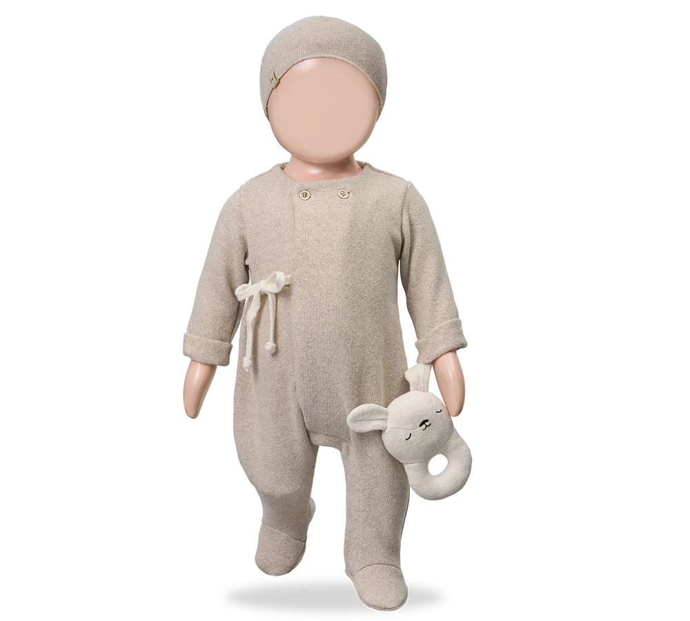 1+ In The Family Angers Baby Beanie in Beige