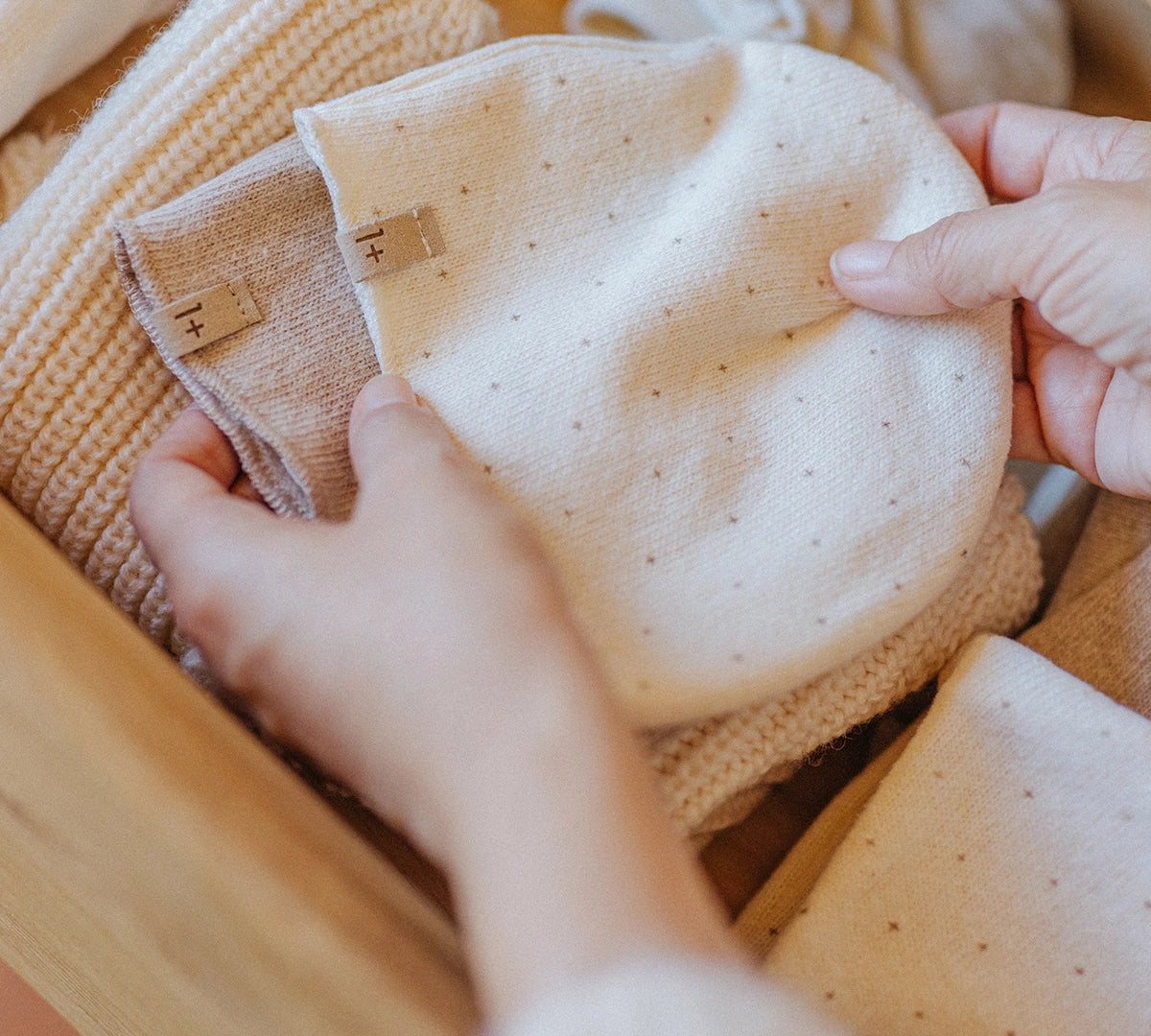 1+ In The Family Angers Baby Beanie in Beige