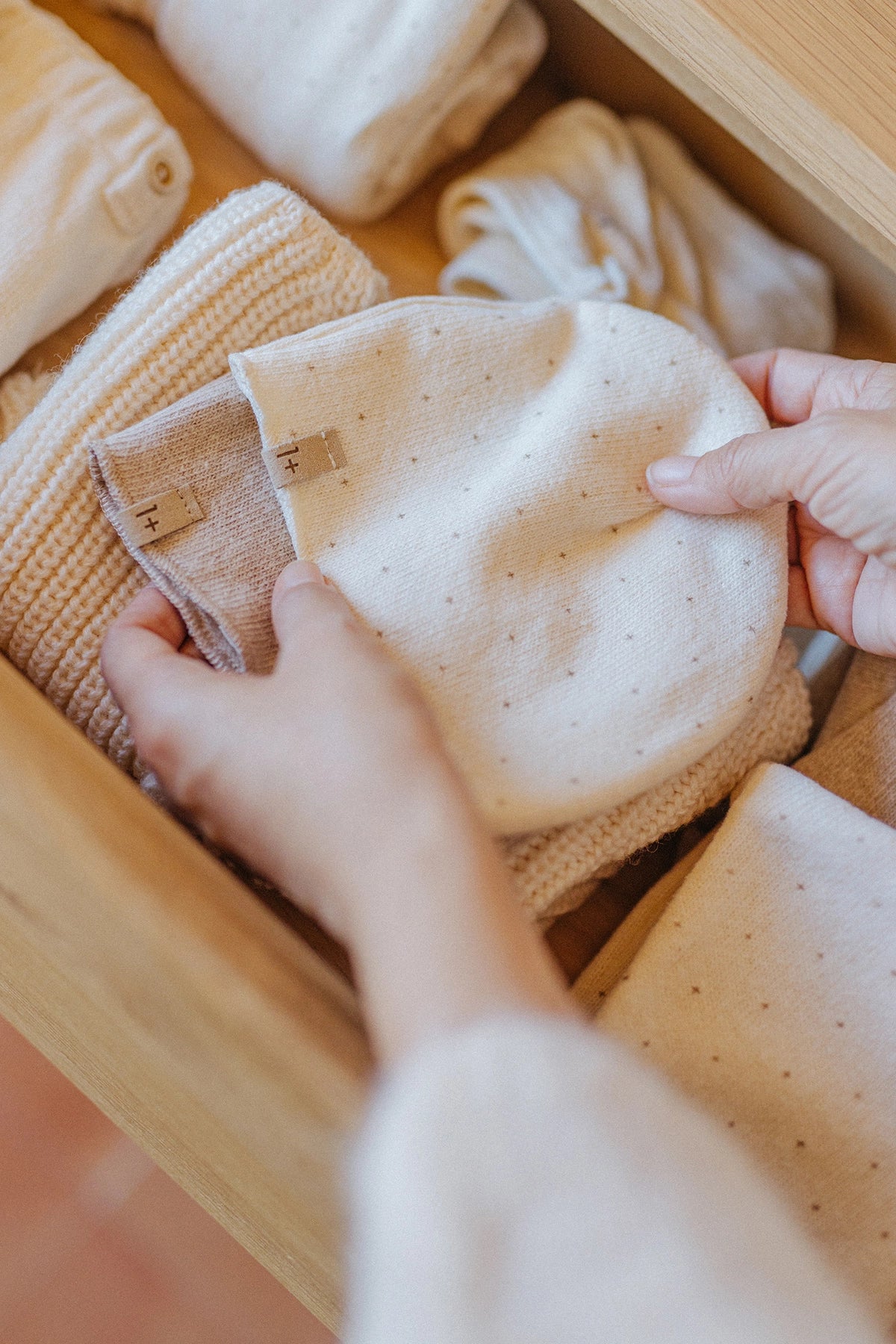 1+ In The Family Angers Baby Beanie in Beige