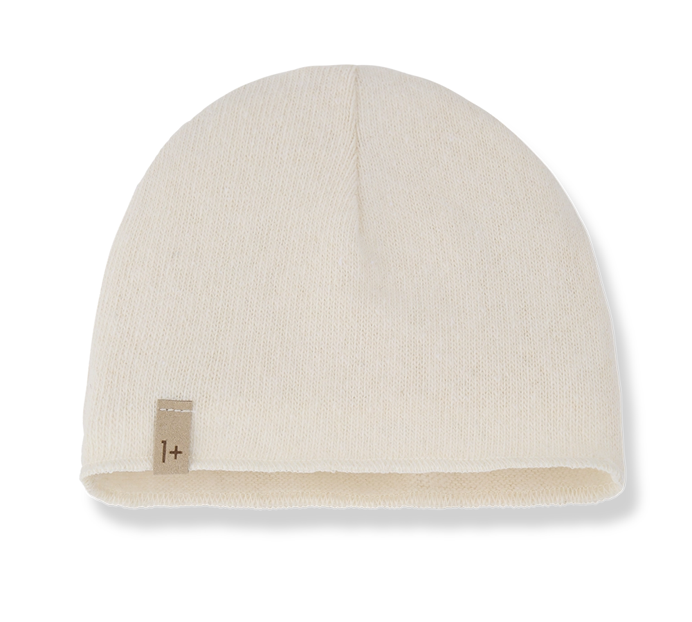 1+ In The Family Angers Baby Beanie in Ecru