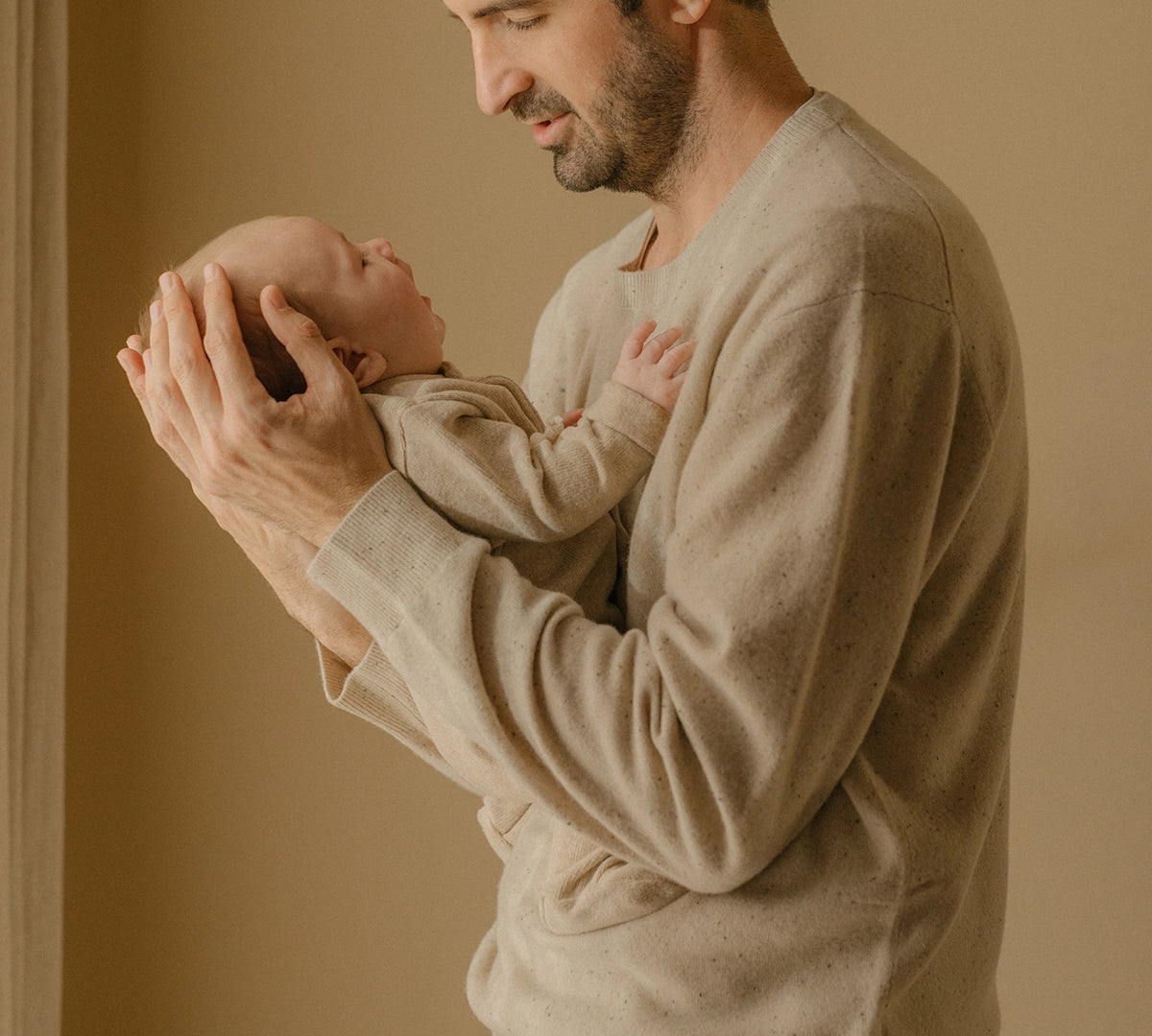 1+ In The Family Pessac Newborn Shirt in Beige
