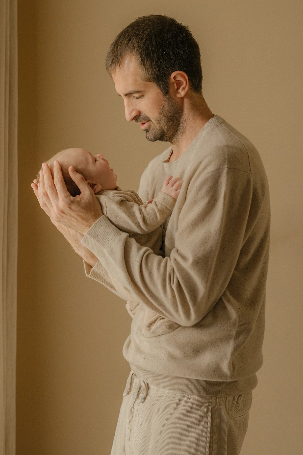 1+ In The Family Pessac Newborn Shirt in Beige