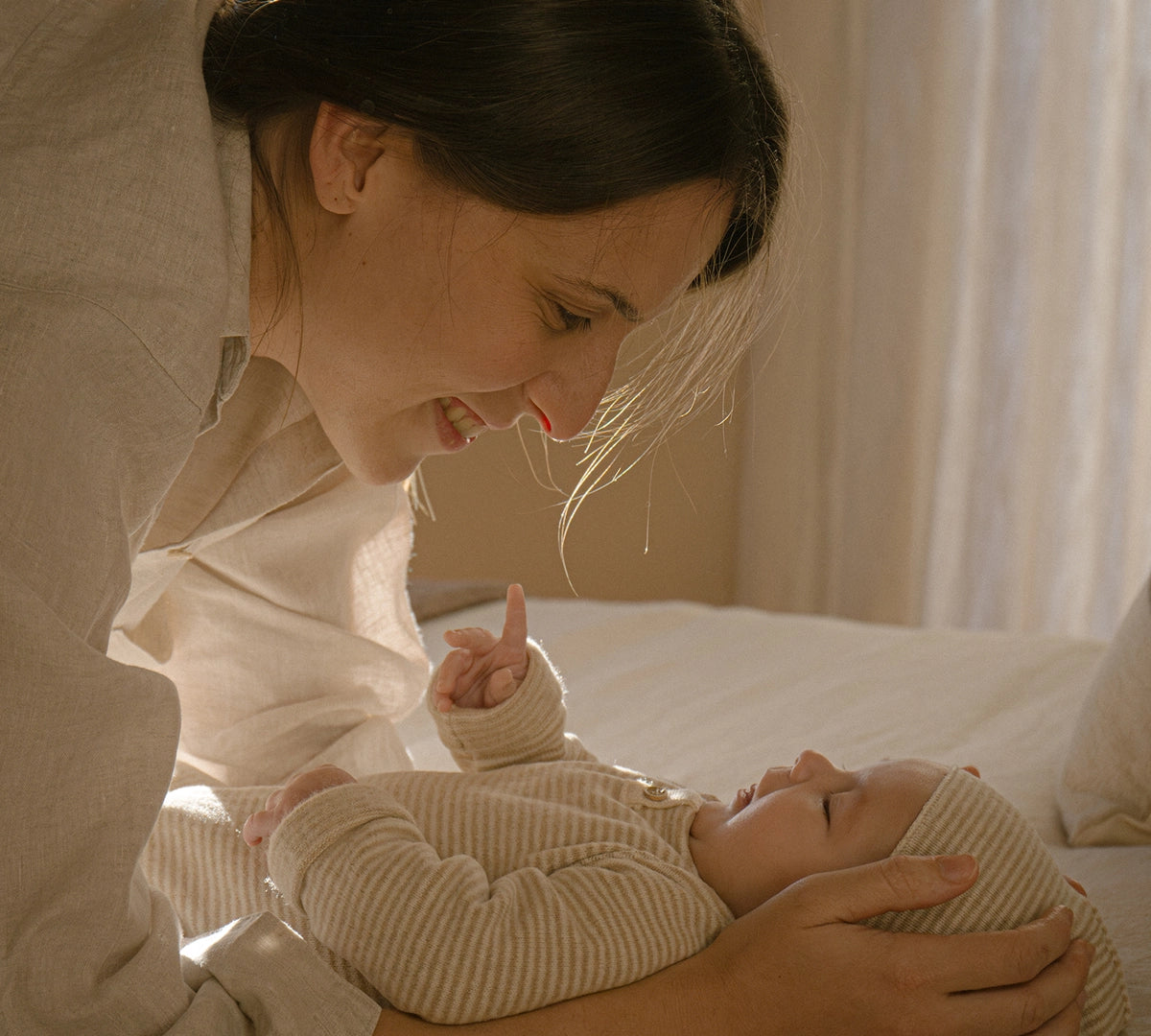 1+ In The Family Honore Baby Beanie in Beige