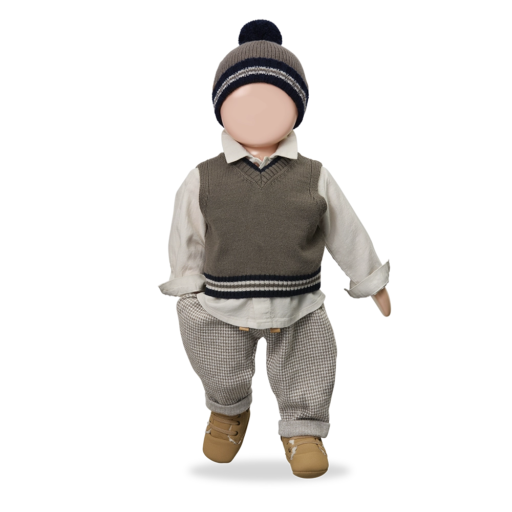 1+ In The Family Napoli Trousers in Dark Taupe