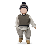 1+ In The Family Napoli Trousers in Dark Taupe