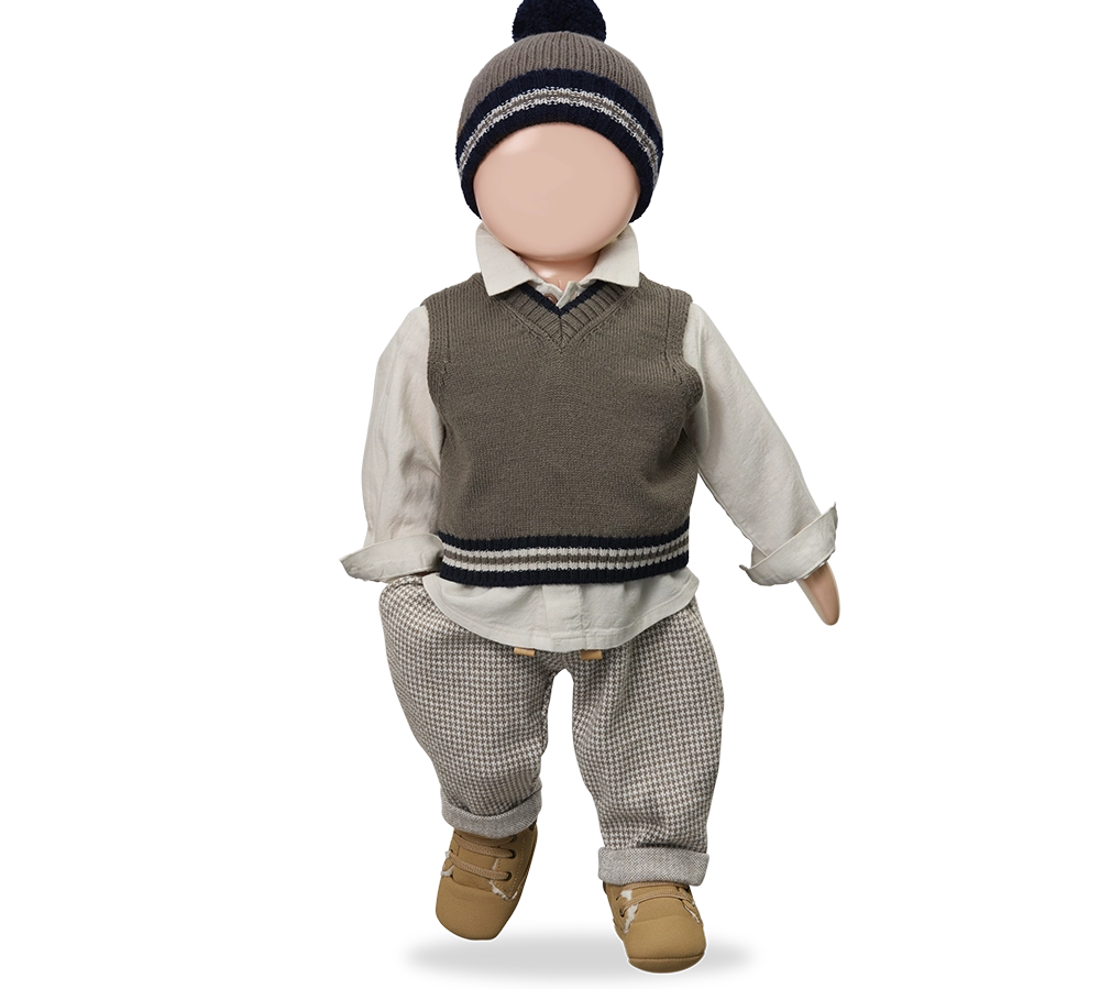 1+ In The Family Napoli Trousers in Dark Taupe