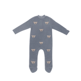 Donsje Phlyn Koalas onesie in Dark Spruce, front view with koala motifs