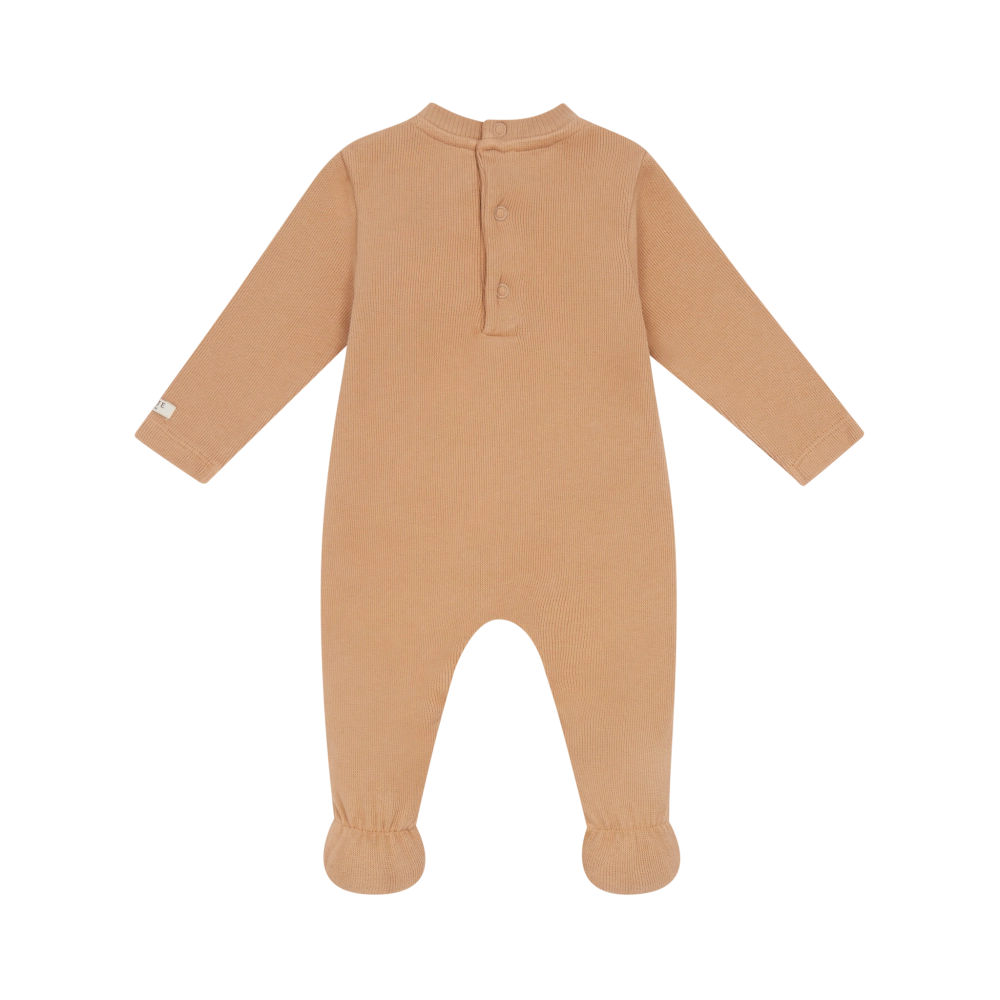 Donsje Phlyn Fluffy Bunnies onesie in Rose Mocha, back view