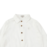 Donsje Chee shirt in Crispy White, close-up of the collar and buttons