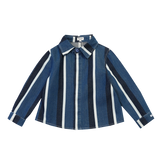 Donsje | Overshirt Ditmer - Vintage Blue - White Striped