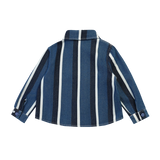 Donsje | Overshirt Ditmer - Vintage Blue - White Striped