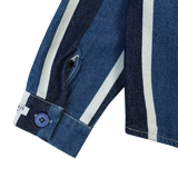 Donsje | Overshirt Ditmer - Vintage Blue - White Striped