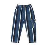 Donsje | Trousers Theoule - Vintage Blue - White Striped