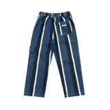 Donsje | Trousers Theoule - Vintage Blue - White Striped