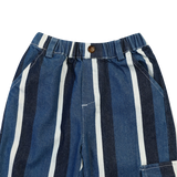 Donsje | Trousers Theoule - Vintage Blue - White Striped