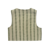 Donsje | Shortan Gilet - Light Green - Green Striped