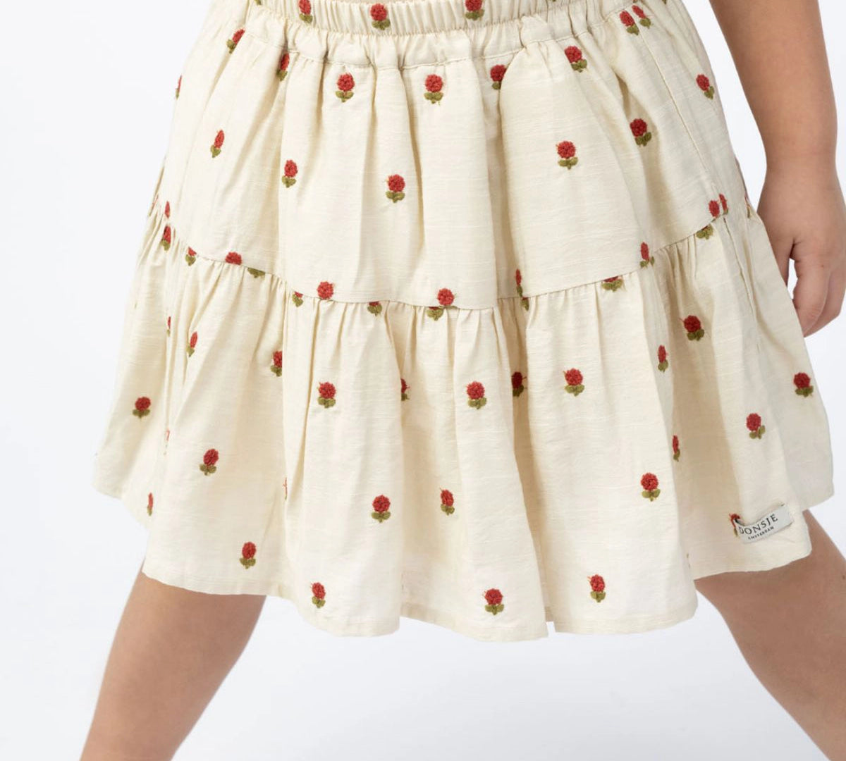 Donsje | Lazie Skirt Red Roses - Soft Sand