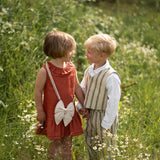 Donsje | Shortan Gilet - Light Green - Green Striped