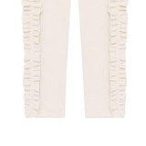 Donsje Audun leggings in Macaroon, close-up of the side ruffles