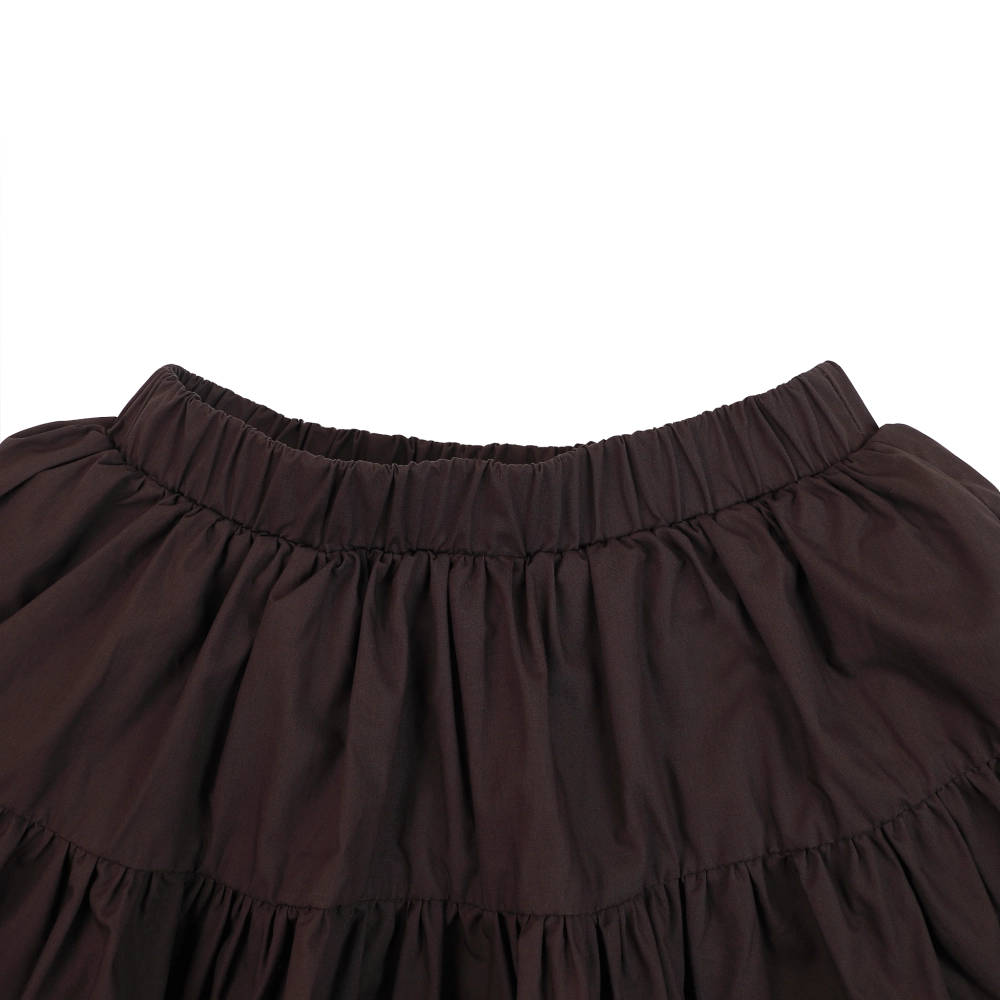 Donsje Azani skirt in Toffee, close-up of the gathered waistband