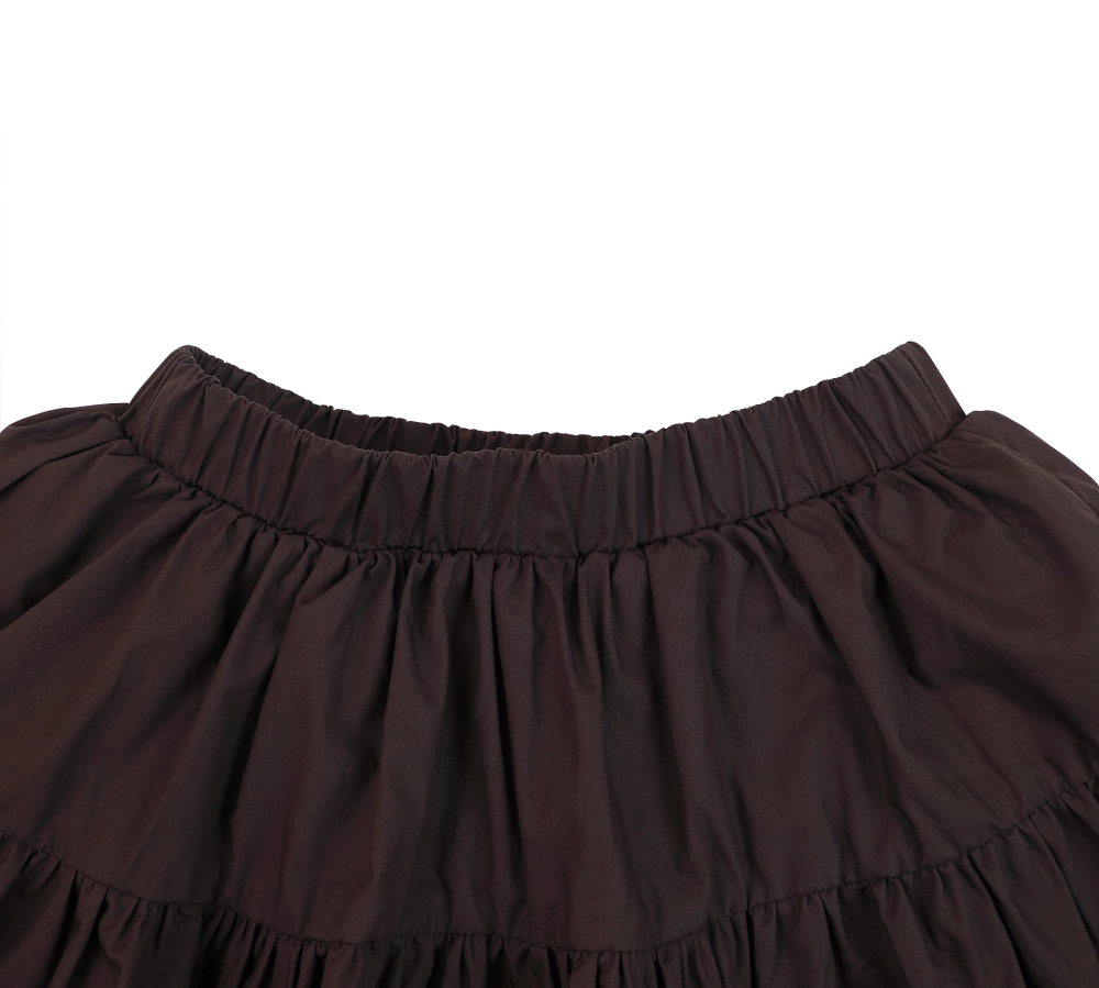 Donsje Azani skirt in Toffee, close-up of the gathered waistband