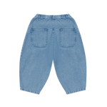 Donsje Dinotje trousers in Sky Blue, back view with patch pockets