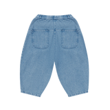 Donsje Dinotje trousers in Sky Blue, back view with patch pockets