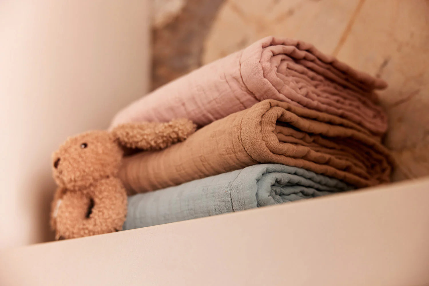 Jollein | Muslin Blanket 75x100cm Jacquard - Biscuit