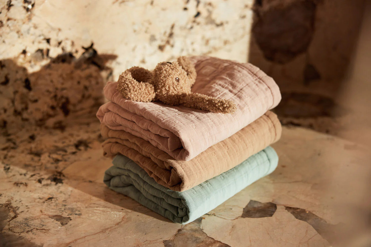 Jollein | Muslin Blanket 75x100cm Jacquard - Biscuit