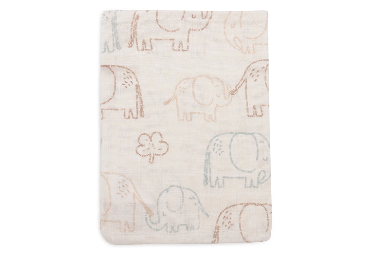 Jollein | Washcloth Muslin 15x20cm - Elephant Tales - 3 Pack