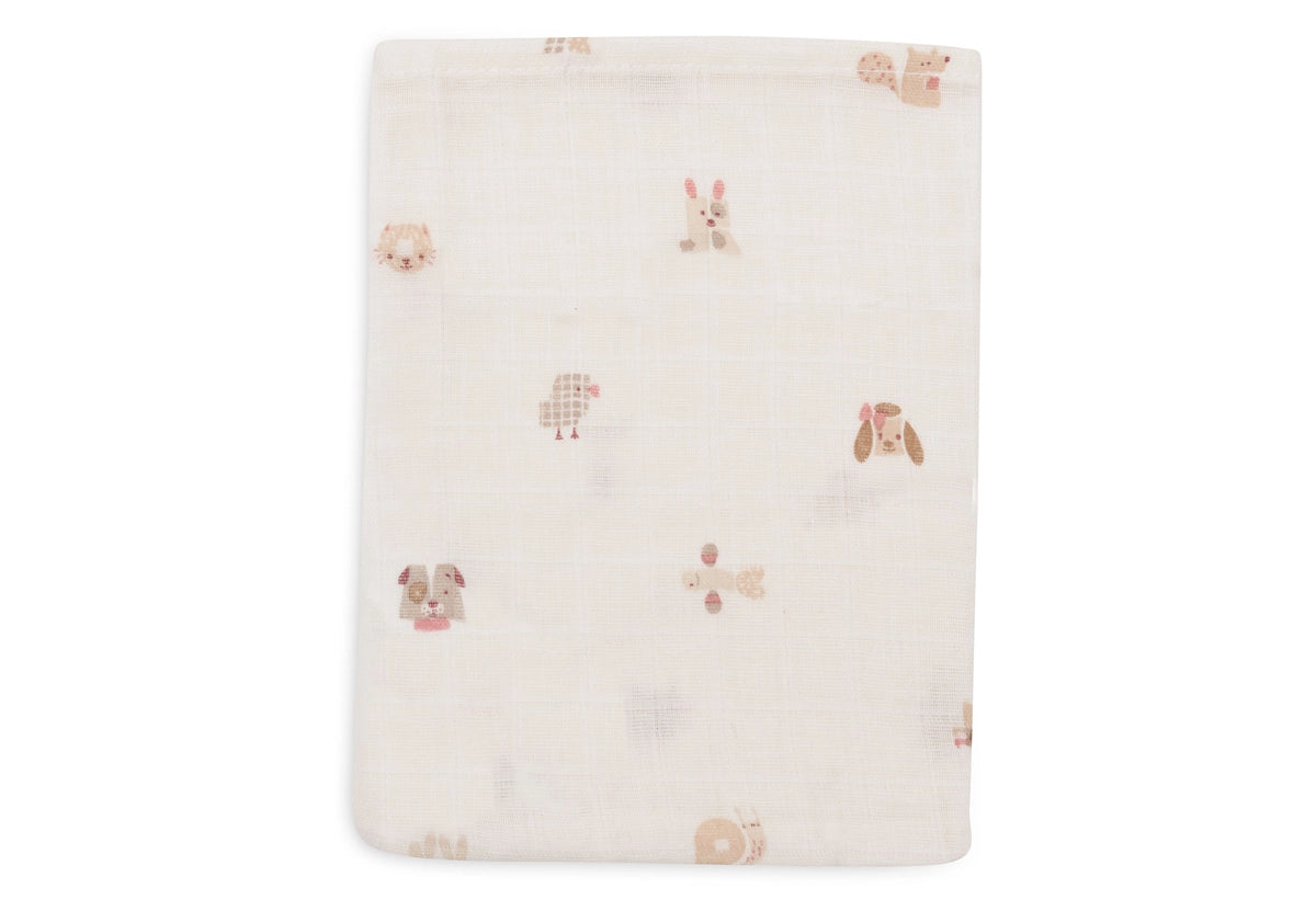 Jollein | Washcloth Muslin 15x20cm - Animal Friends - 3 Pack