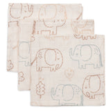 Jollein | Mouth Cloth Muslin 31x31cm - Elephant Tales - 3 Pack