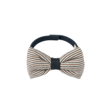 Donsje Zefrin bow tie in Navy and Burgundy Thin Striped, front view