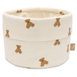 Jollein Little Waffle changing table basket in cream with brown Mini Teddy Bear print