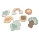 Jollein Kangaroots foam bath puzzle with animal, tree, rainbow and sun shapes