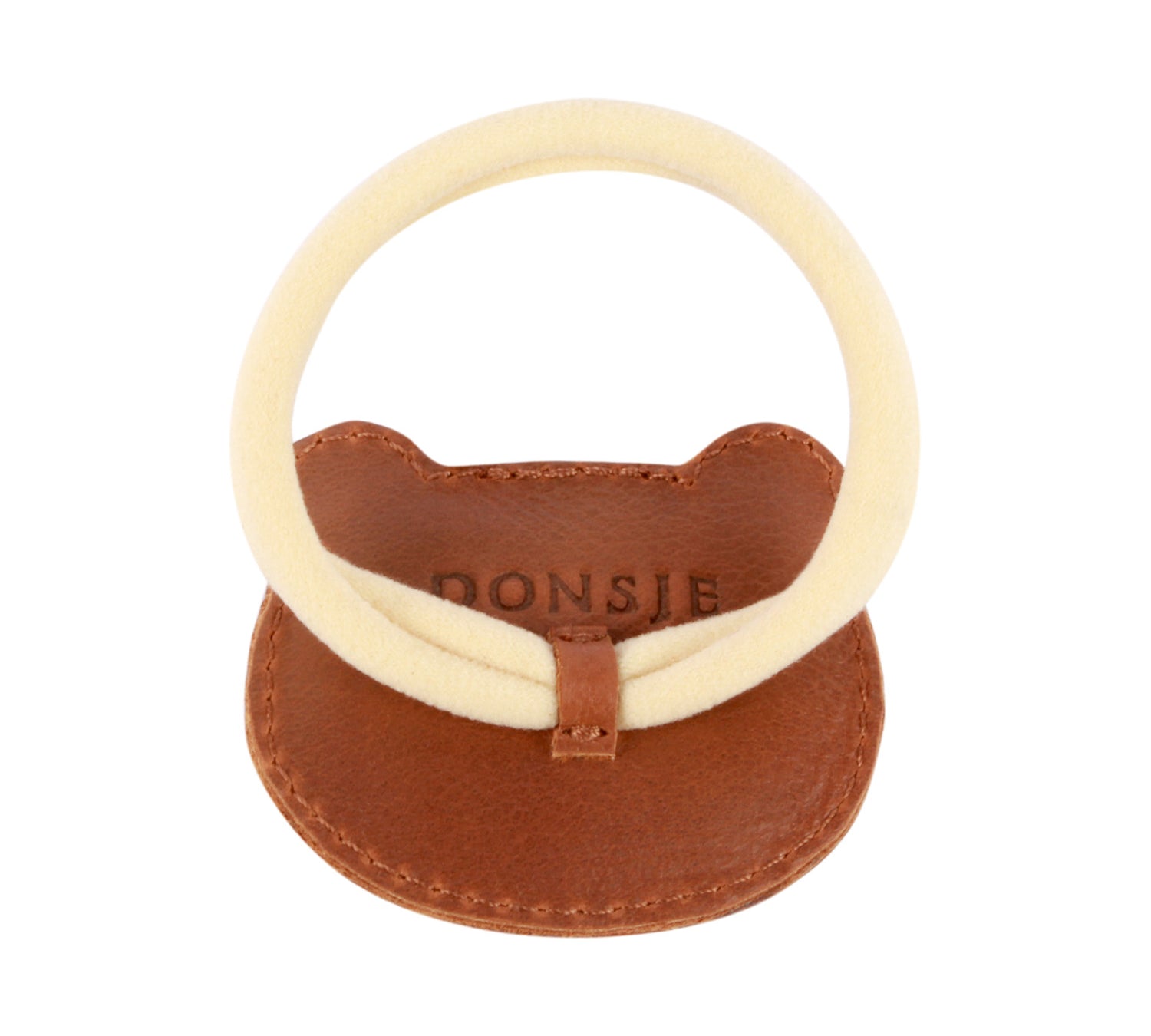 Donsje | Hair Tie Josy Bear - Leather Cognac Classic