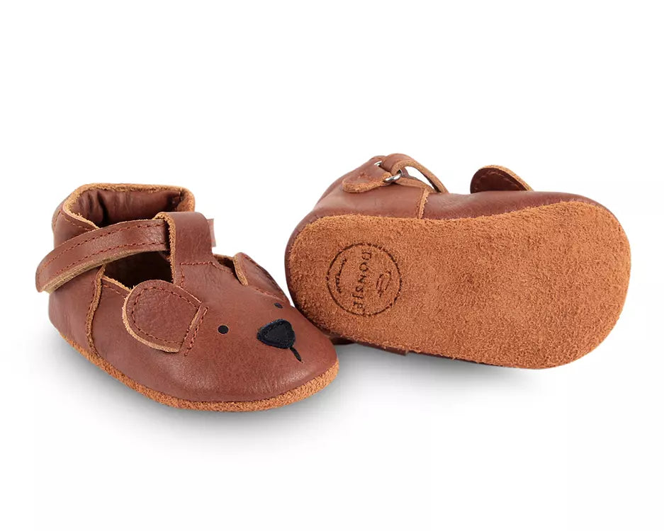 Donsje | Baby Shoes Spark Classic Bear - Cognac Leather