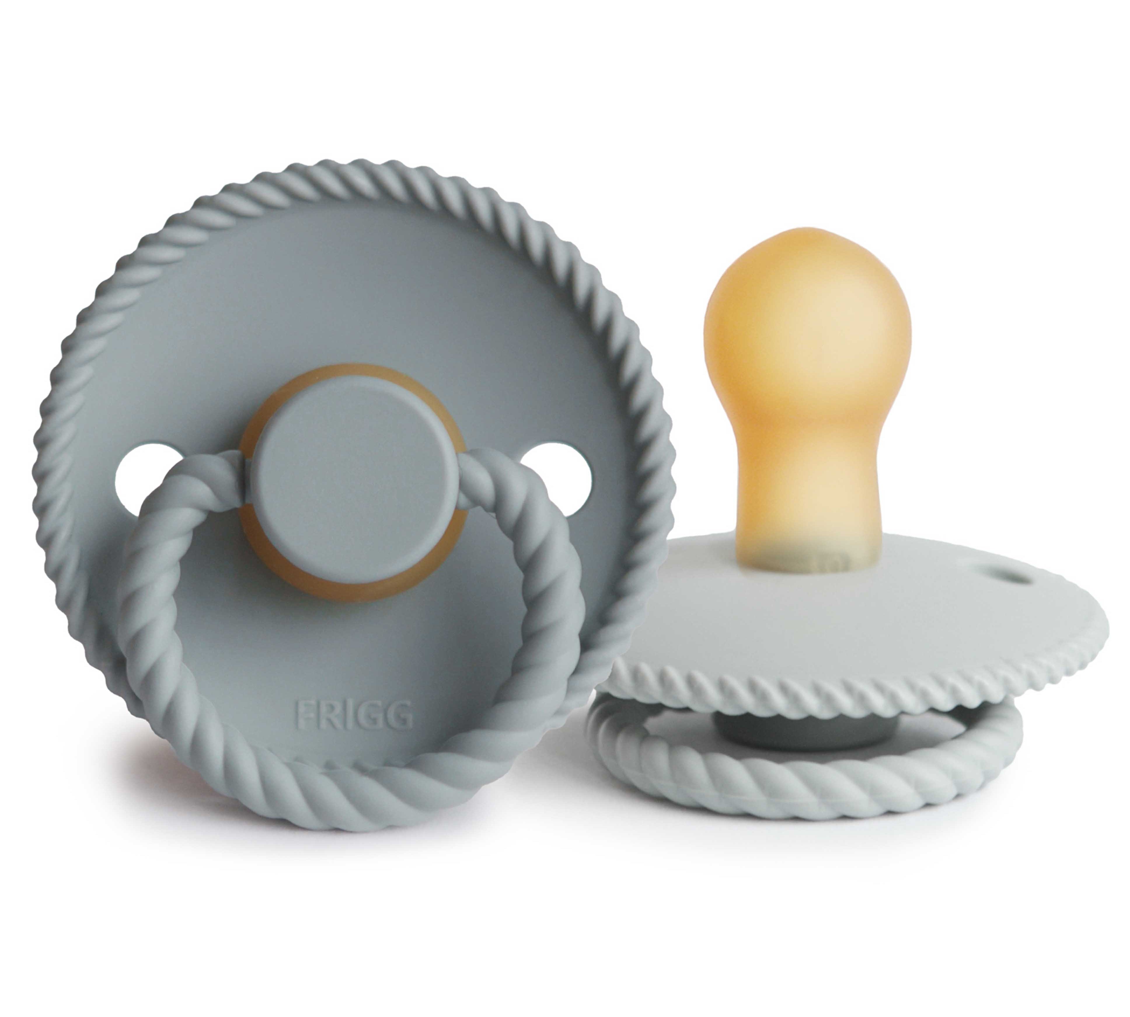 Frigg | Baby Pacifier Rope (2pack) - French Gray/Silver Gray