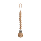 Mushie | Silicone Baby Pacifier Clip - Hera Faux Wood