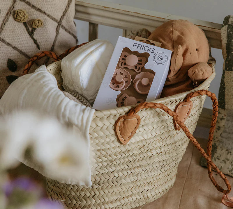 Frigg | Baby Pacifier Floral Heart (4pack) - Blush