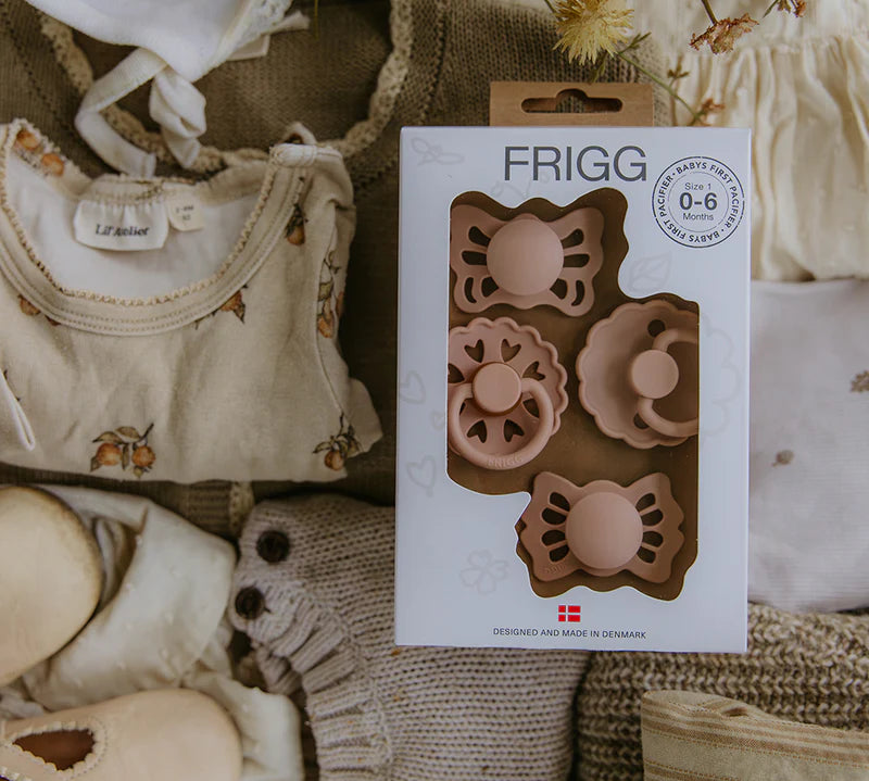 Frigg | Baby Pacifier Floral Heart (4pack) - Blush