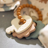 Jollein | Silicone Teething Ring Keychain - Lovely Birds