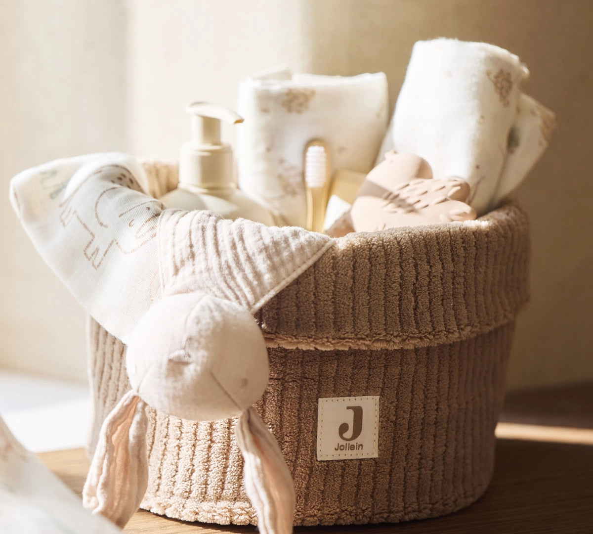 Jollein | Changing Table Basket Cloudy Rib - Milky Coffee