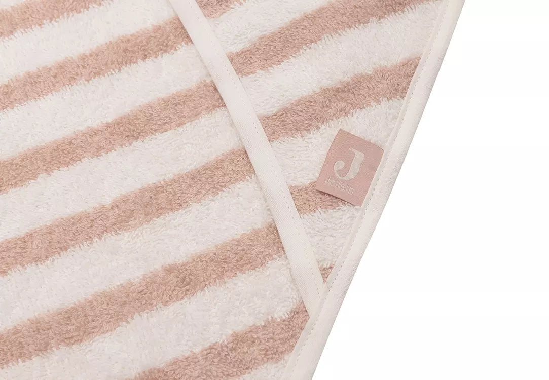 Jollein | Bath Cape Stripe - Wild Rose