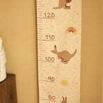 Close-up of the Jollein Kangaroots growth chart hanging on a nursery wall