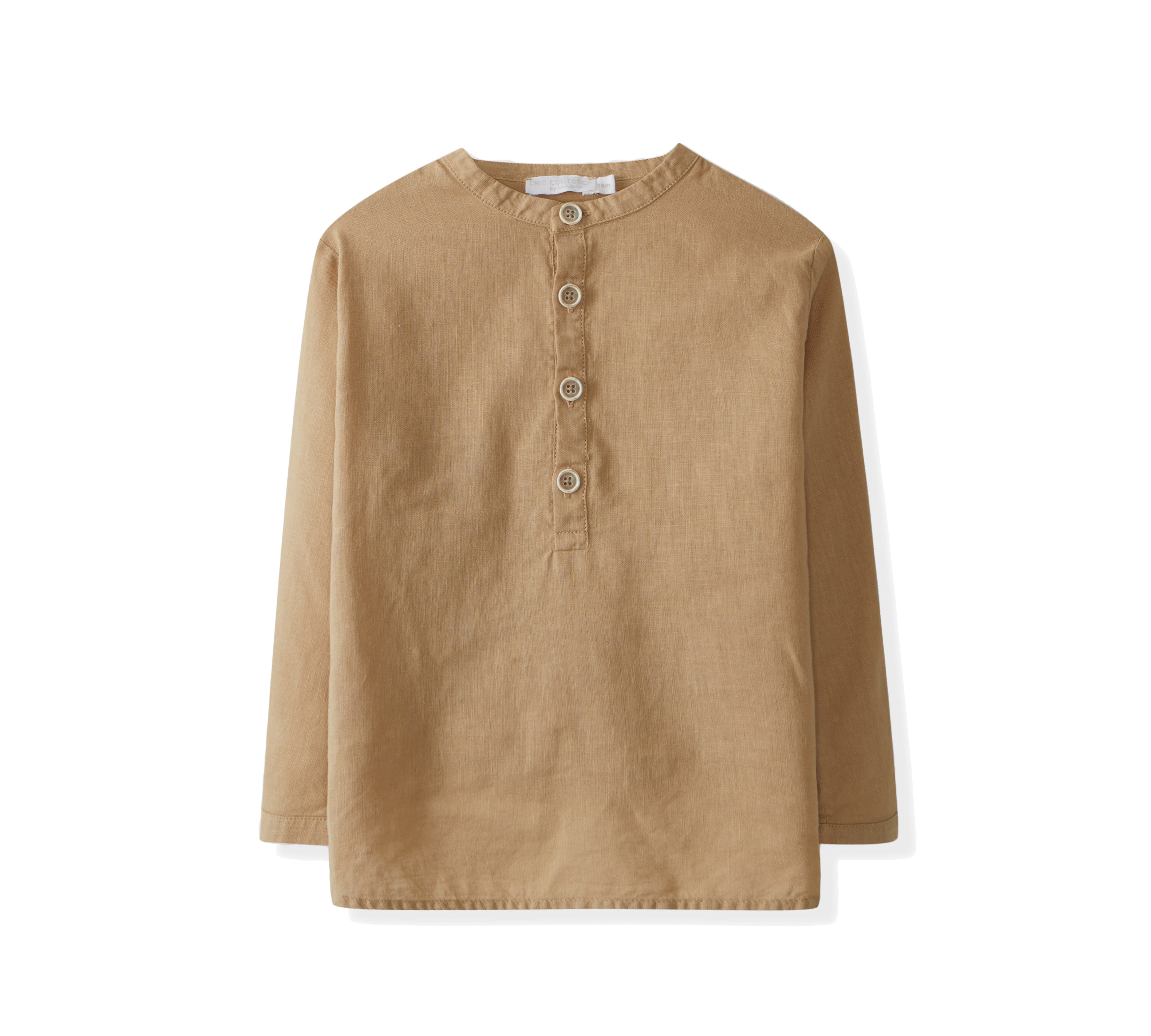 Laranjinha linen shirt in Camel color