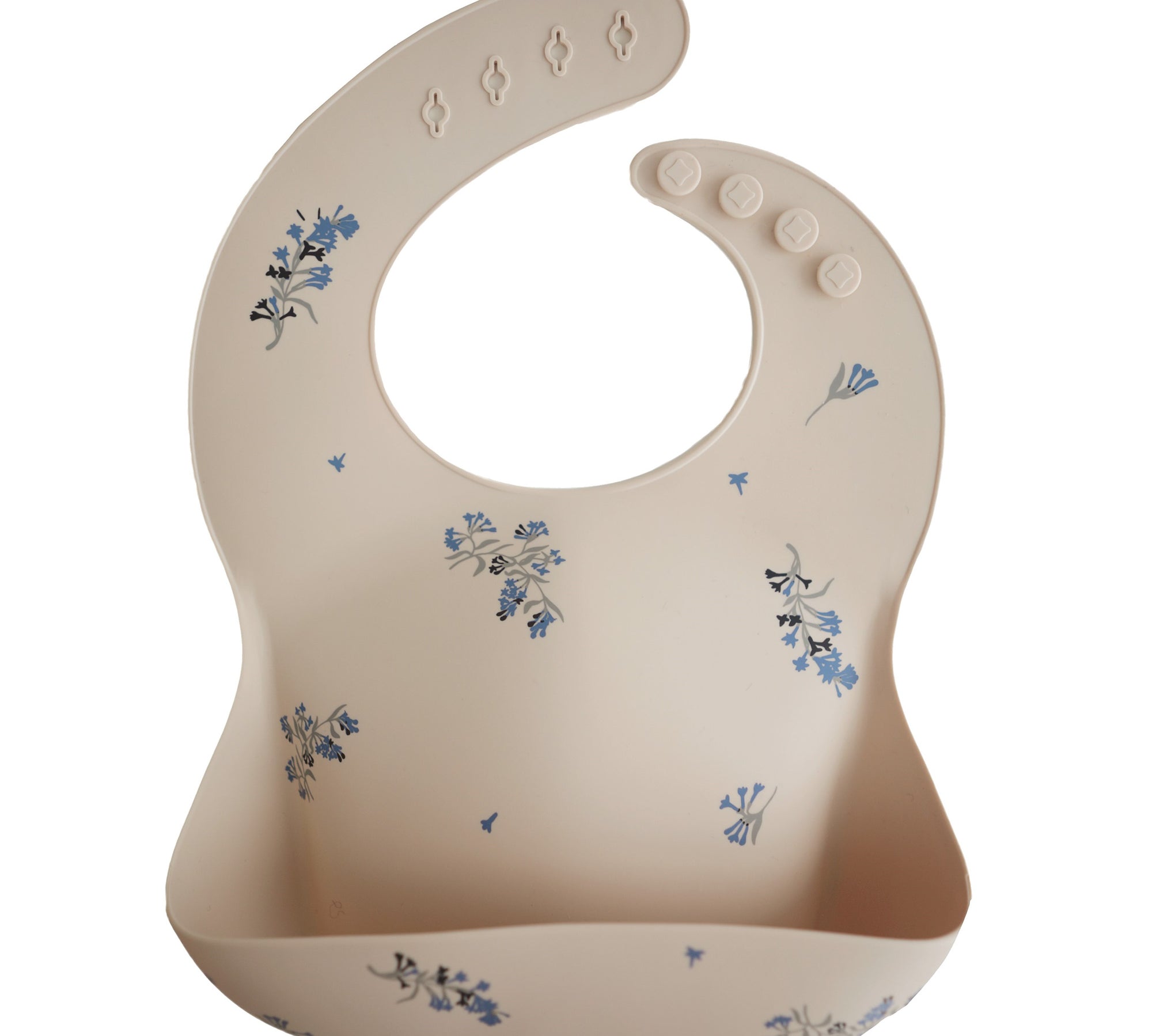 Mushie silicone bib lilac flowers