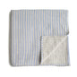 Mushie swaddle blue stripe