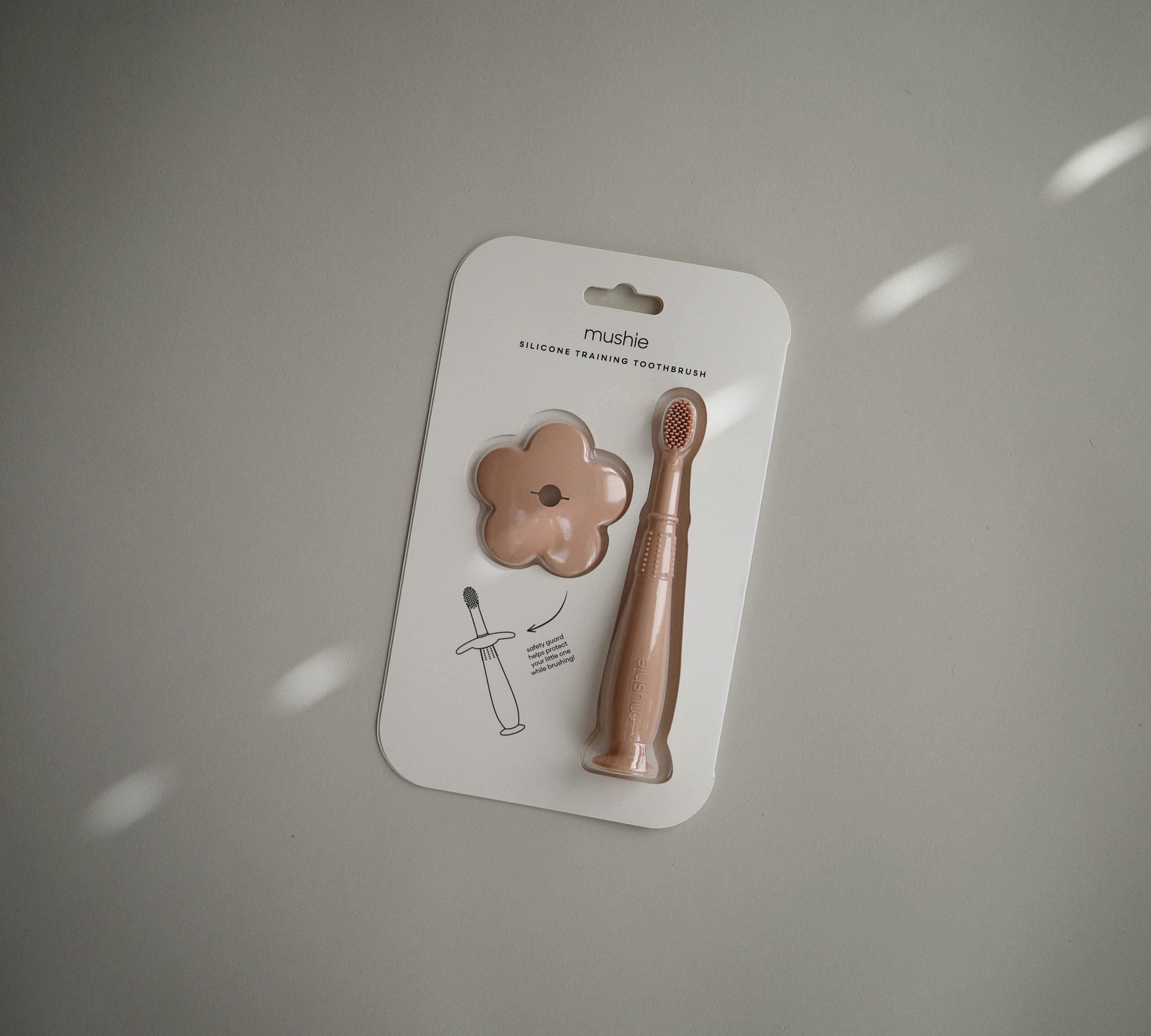Mushie flower training toothbrush blush