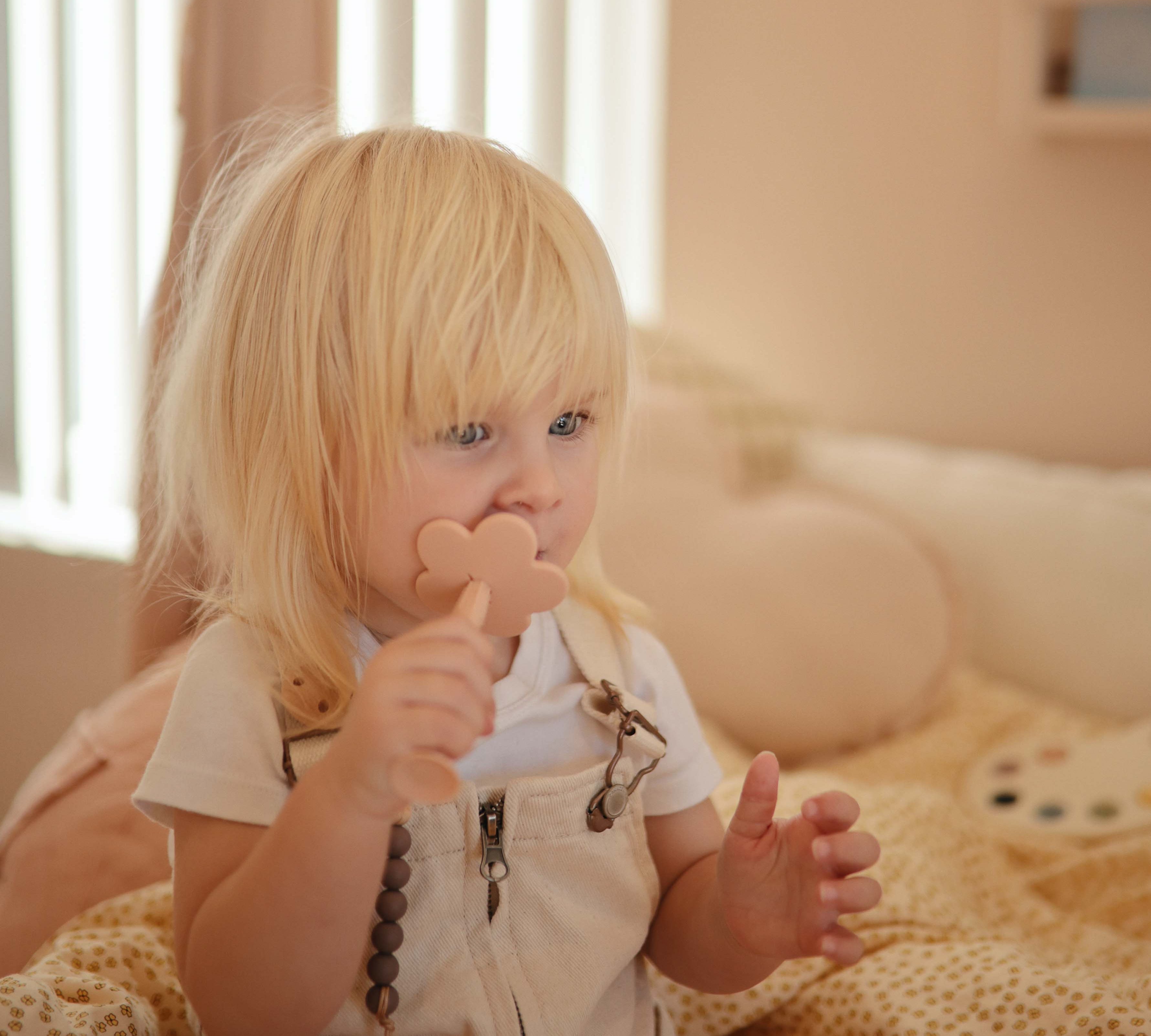 Mushie flower training toothbrush blush